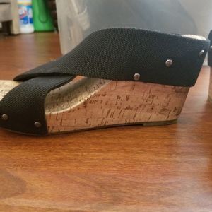 Esprit black cork wedges - 2 For $45